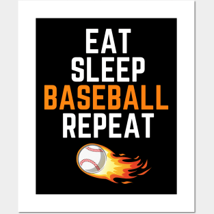 eat sleep baseball repeat Posters and Art